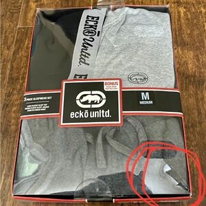 Ecko Unltd Gray and Black Sleepwear Set